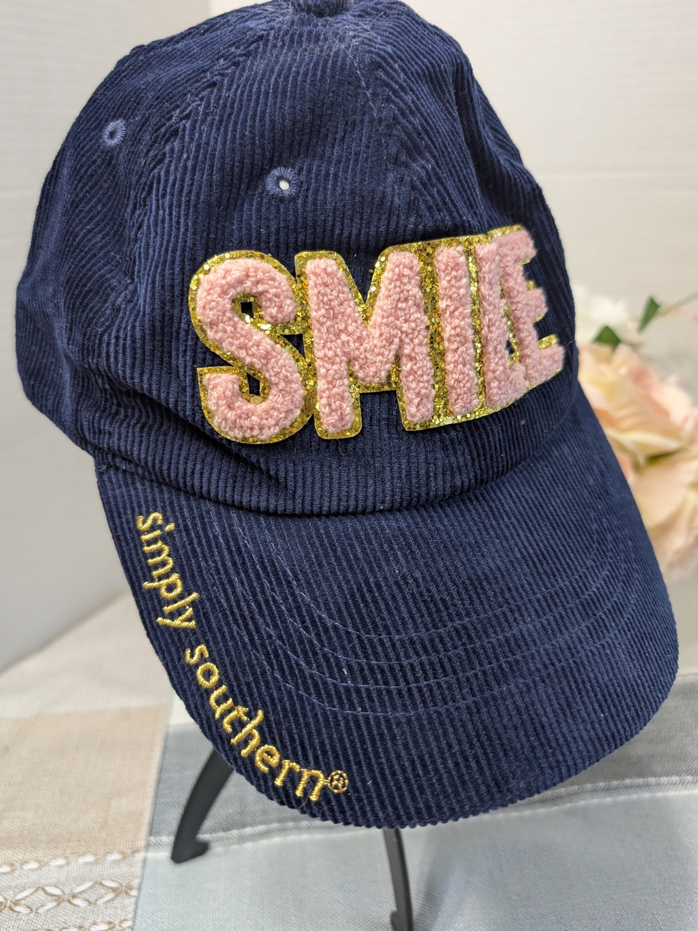 Simply Southern Navy Corduroy Ball Cap Hat
